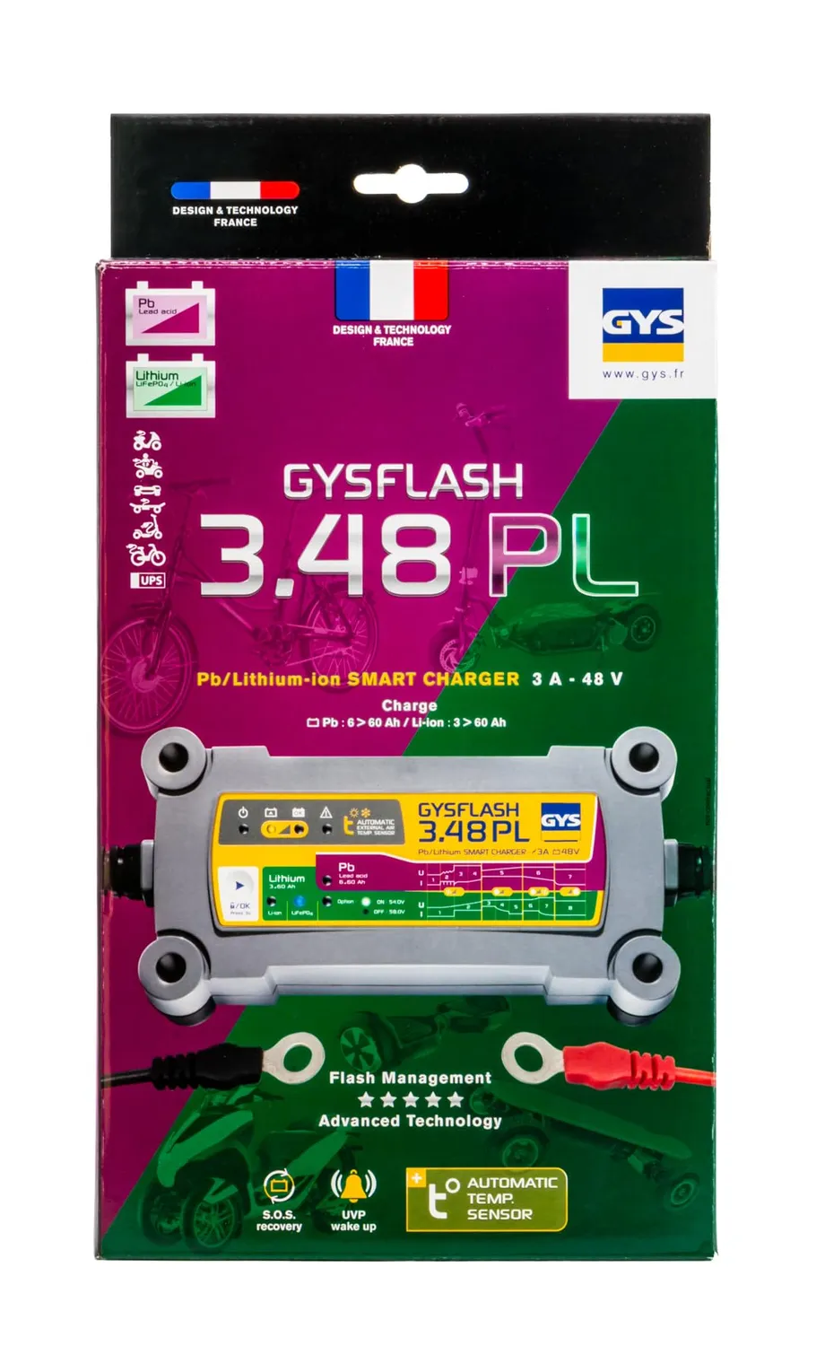 GYS GYSFLASH 3.48 PL chargeur batterie 48 V intelligent