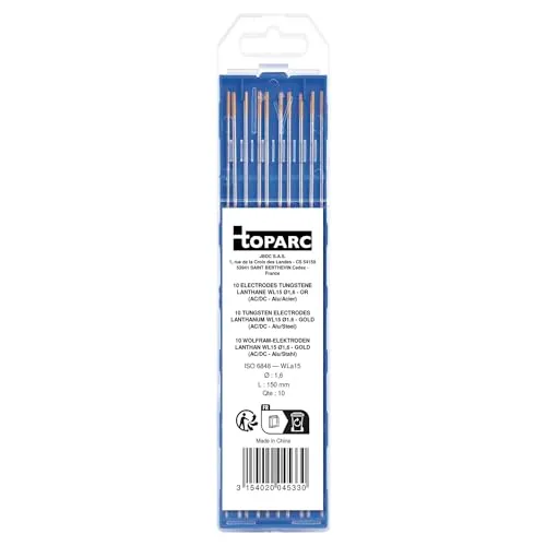 GYS électrodes tungstène WL15 Ø 1,6 mm lot de 10