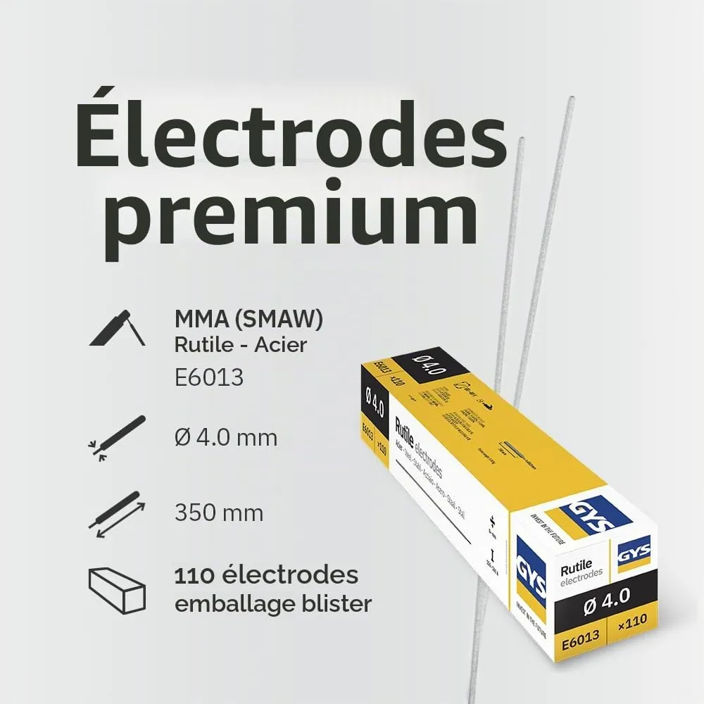 GYS E6013 électrodes rutiles acier Ø 4,0 mm étui 110