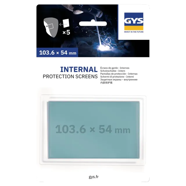 GYS écrans internes 103,6 x 54 mm pour masque Expert 9/13, lot de 5