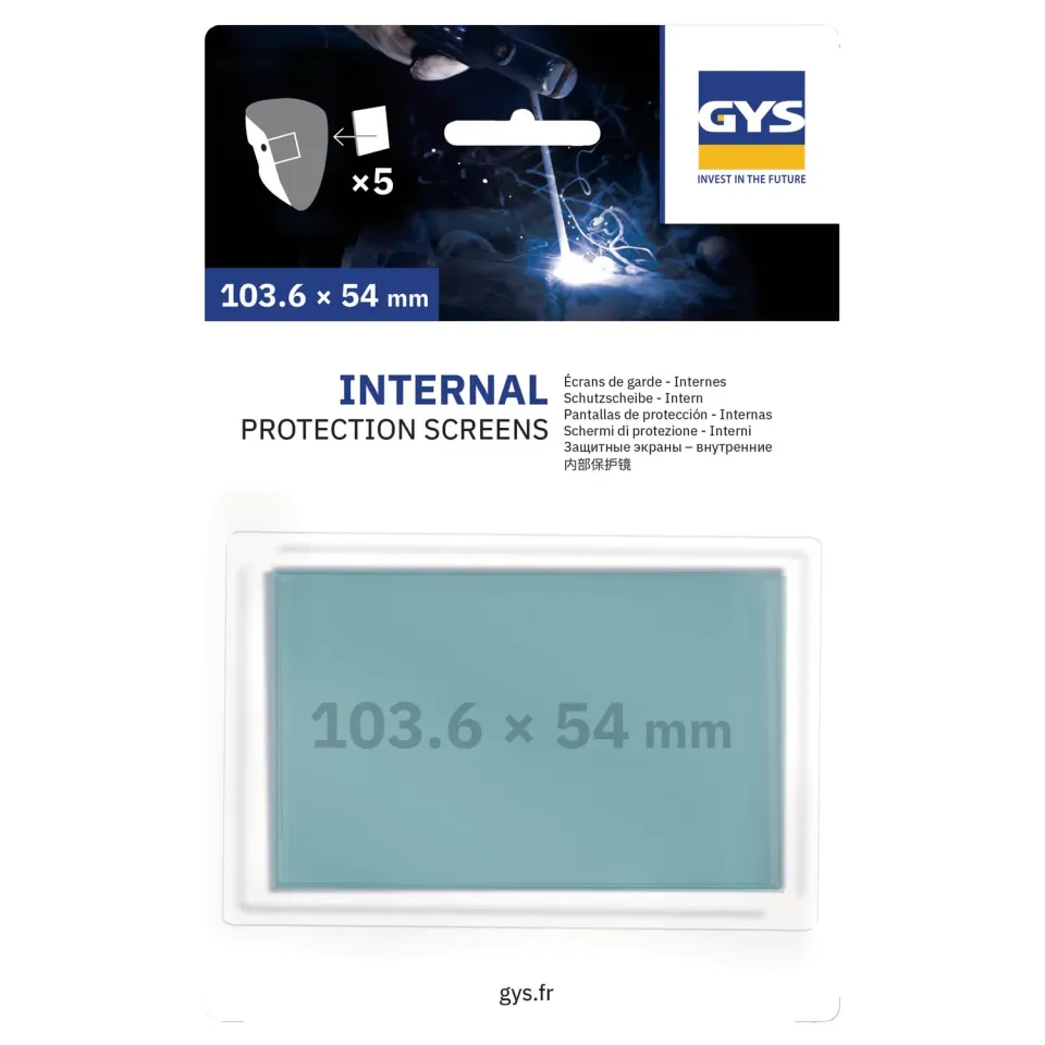 GYS écrans internes 103,6 x 54 mm pour masque Expert 9/13, lot de 5