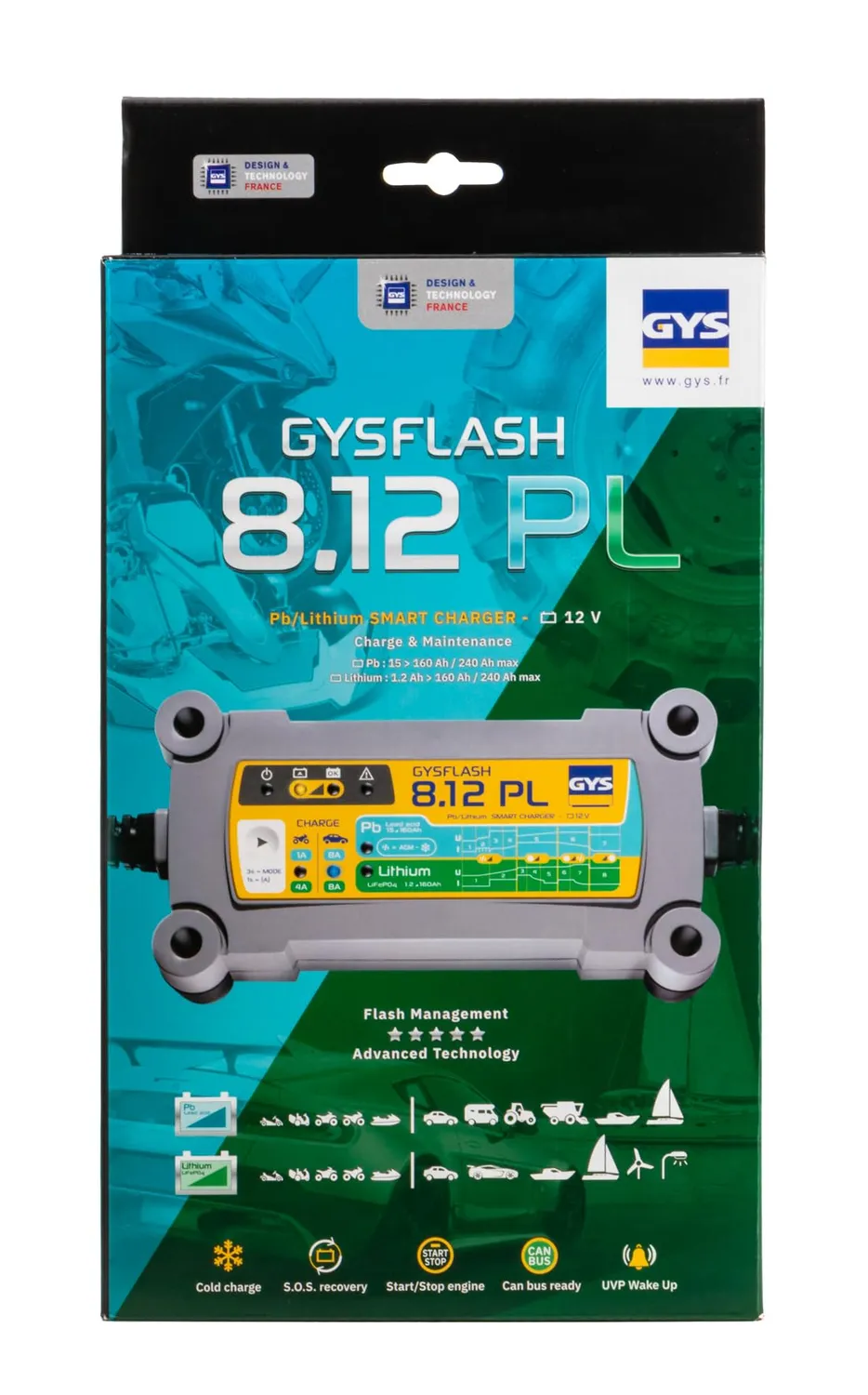 GYS GYSFLASH 8.12 PL chargeur batterie 12 V 8 A