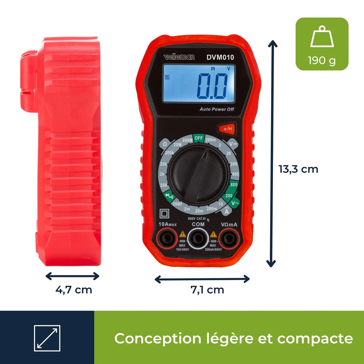 Velleman GP DVM010 multimètre numérique CAT III 600 V