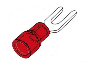 Velleman GP Series cosse à fourche 3,7 mm rouge 10 pièces isolée