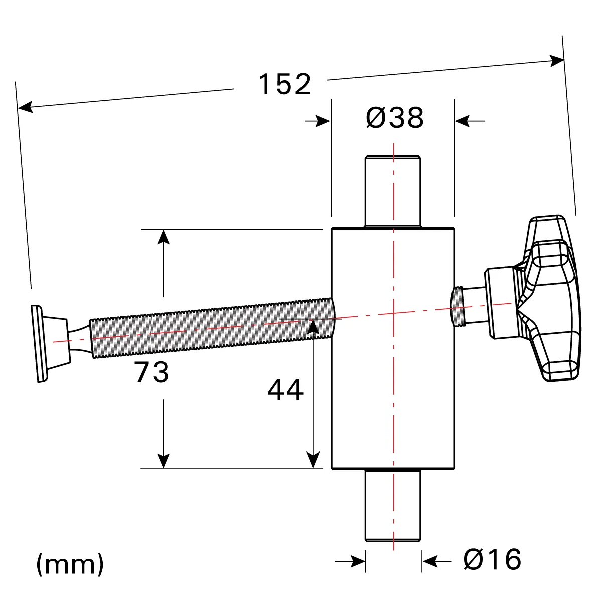 Strong Hand Side Push Clamp XL presse latérale pour trous 16 mm