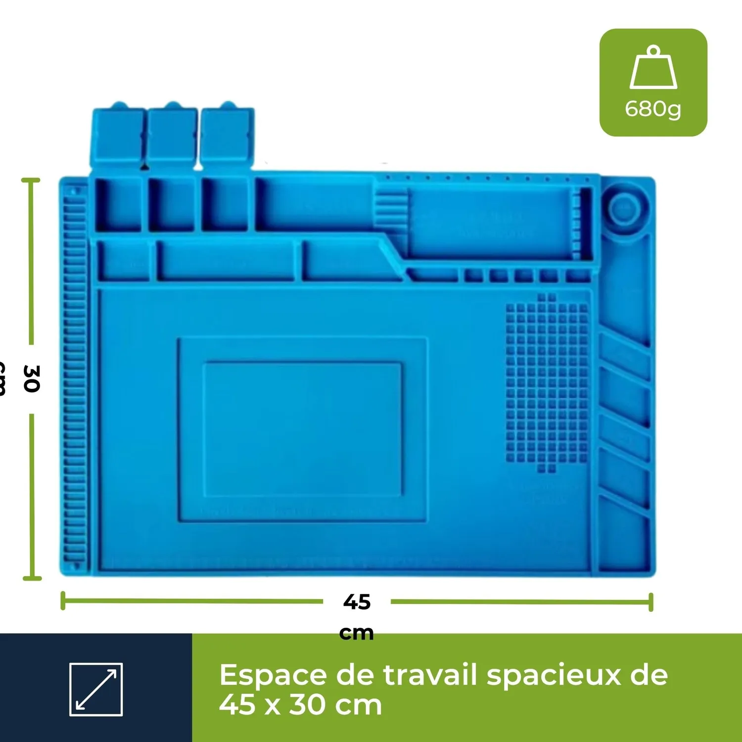 Velleman GP Series tapis de soudure silicone 45 x 30 cm 500 °C