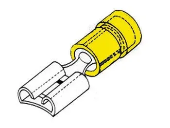 Velleman GP Series cosse femelle 6,4 mm jaune