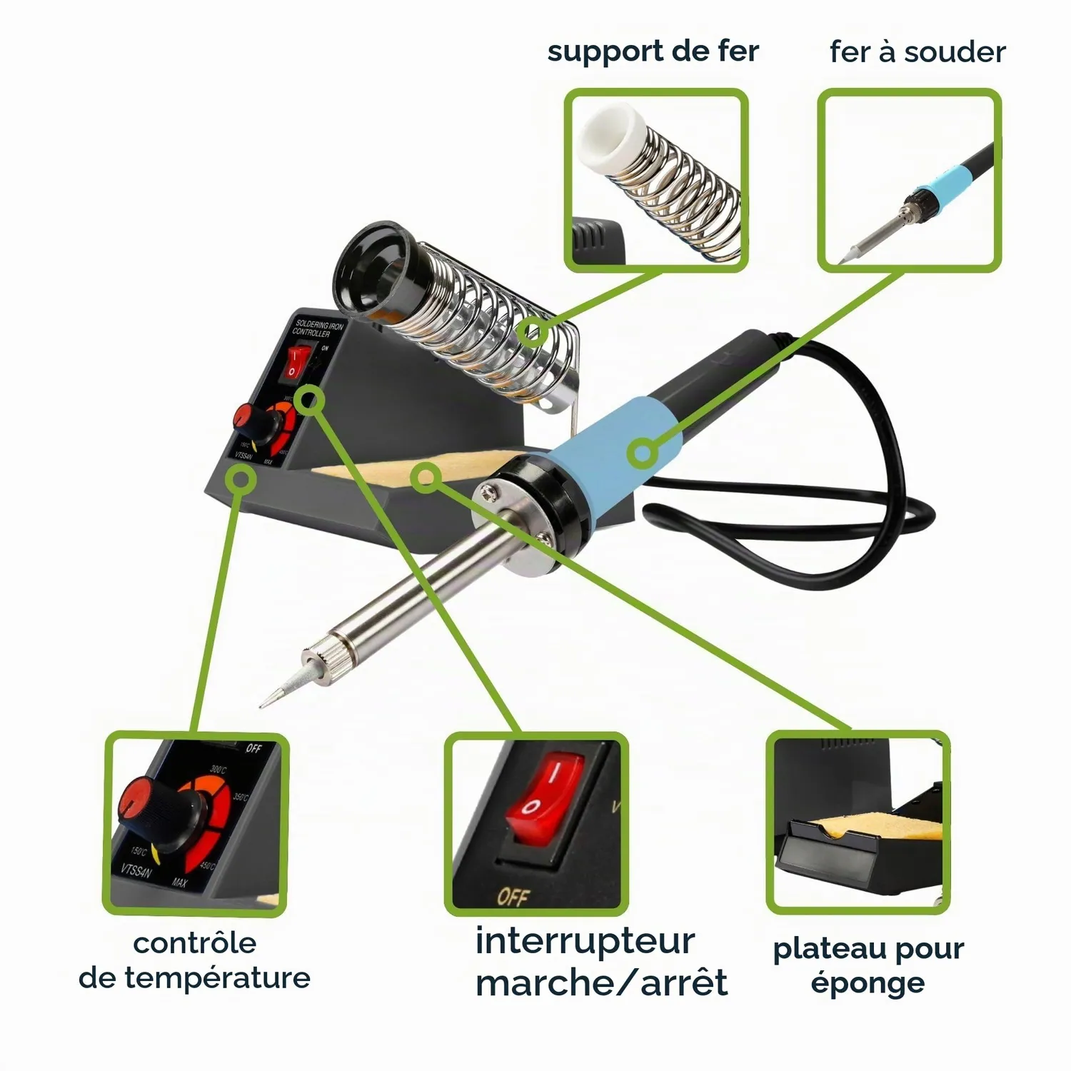 Velleman Tools station de soudage réglable 48 W 150–450 °C