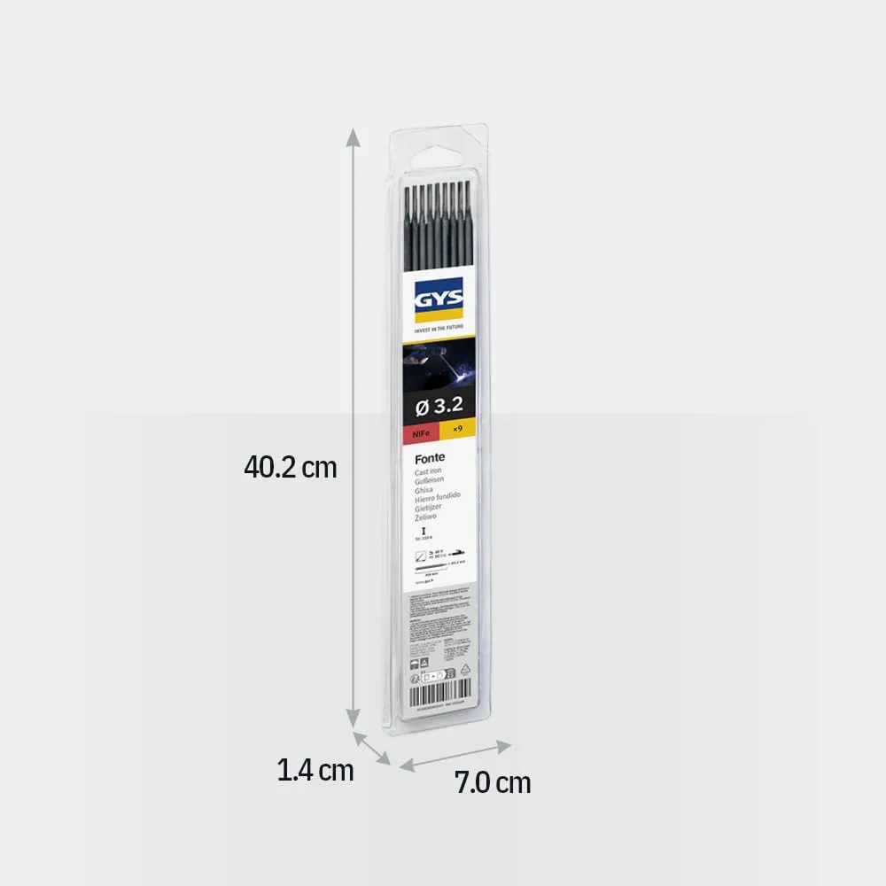 GYS électrodes fonte Ø 3,2 mm, blister de 9 nickel