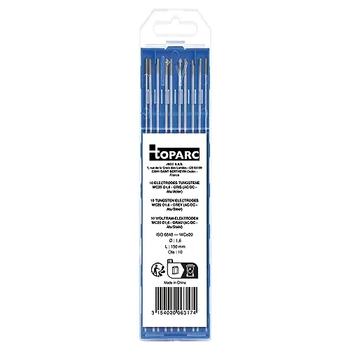 GYS WC20 électrodes tungstène TIG Ø 1,6 x 150 mm, lot de 10, cérium